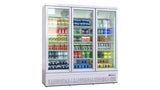Deluxe Top/Bottom Mount Refrigerated Display Case – Black/White – Triple Door 