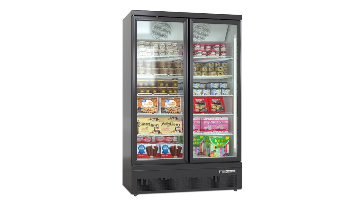 Vitrine Congélateur de Luxe à Montage Supérieur / Inférieur – Noir / Blanc – Porte Double