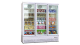 Deluxe Top/Bottom Mount Freezer Display Cabinet – Black/White – Triple Door 