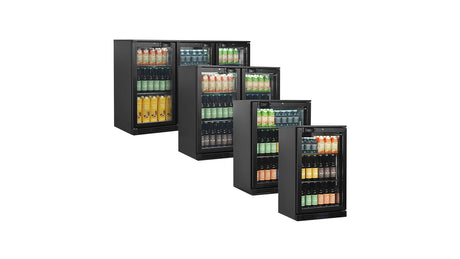 Arrière de Bar Réfrigéré 2 Portes Vitrées – BA26H (190 L, Noir, Classe Énergétique A)