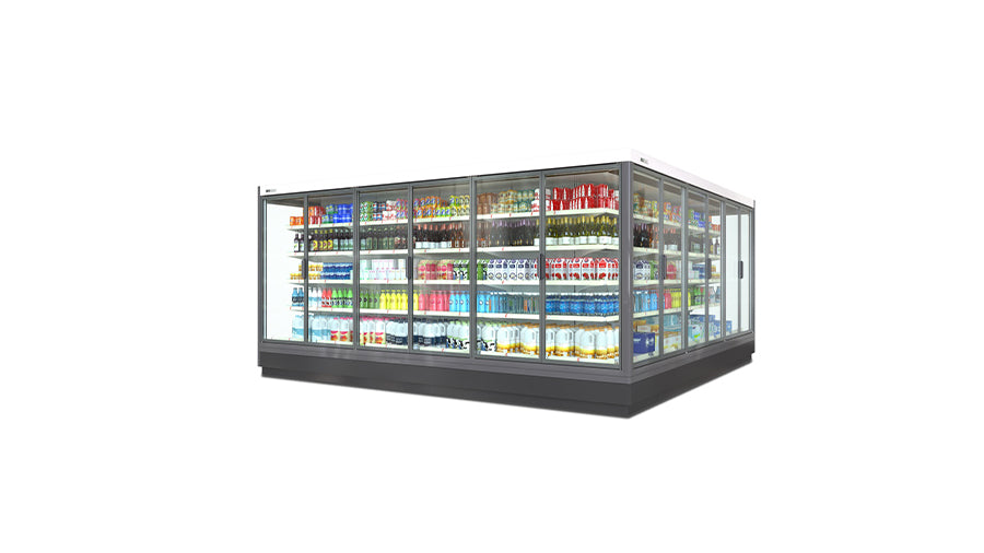 Réfrigérateur vitrine îlot à portes en verre – usage commercial