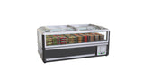 Combined glass island freezer display case - Black - AIF-210S-B 